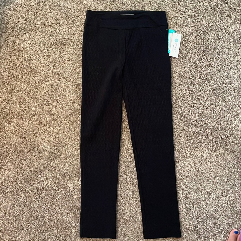 Straight leg printed pants- textured feel